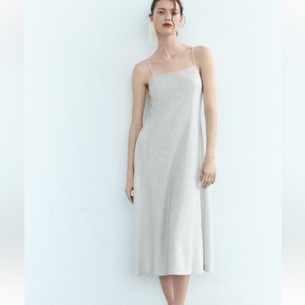 Zara NWT shiny midi dress silver 2298/032
